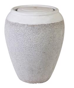 Glazed Ceramic Ishim Round Fountain - White/Angkor White